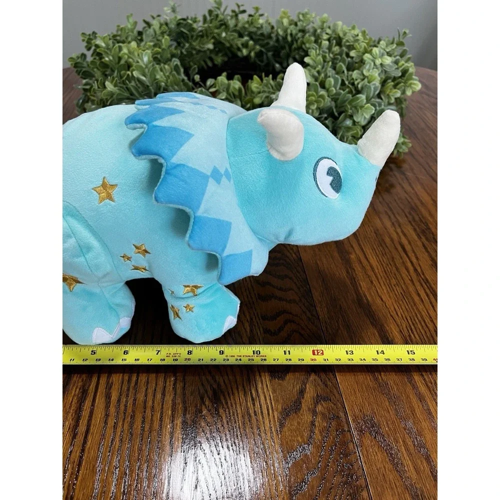 Disney Animal Kingdom Dinosaur Plush Blue Triceratops‎ Dinoland Gold Stars 10